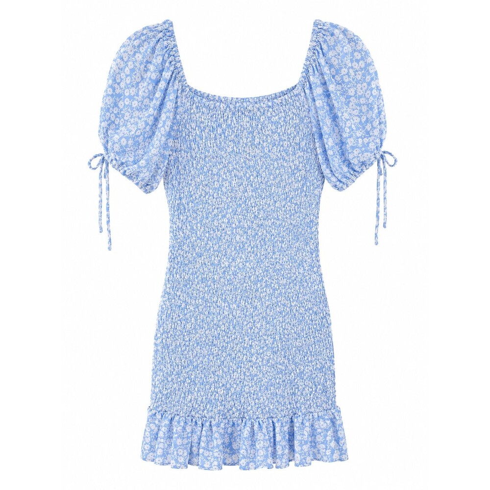 Women's Lost + Wander Seaside Breeze Smocked Puff Sleeves Mini Dress Size M